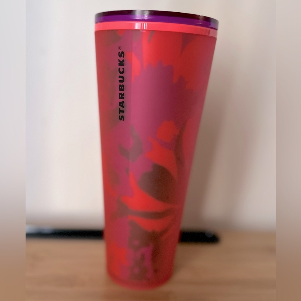 Starbucks Floral Tumbler - Red and Pink Design